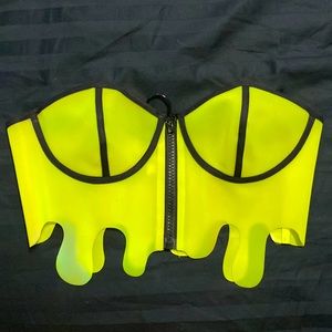 Club Exx neon yellow crop top